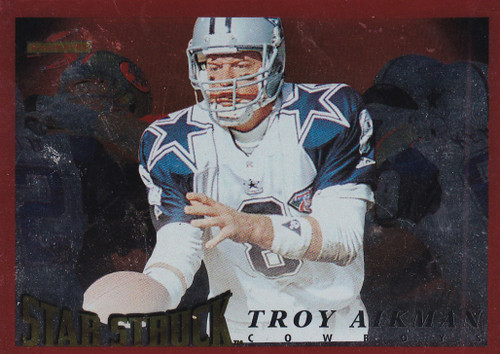 1995 PINNACLE #215 TROY AIKMAN STAR STRUCK RED- DALLAS COWBOYS
