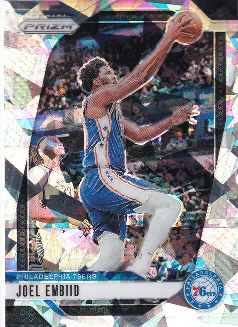 2024-25 PRIZM #28 JOEL EMBIID CRACKED ICE- PHILADELPHIA 76ERS
