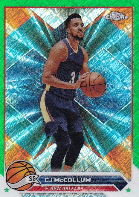 2024 TOPPS CHROME #47 CJ MCCOLLUM GREEN LOGO- NEW ORLEANS PELICANS