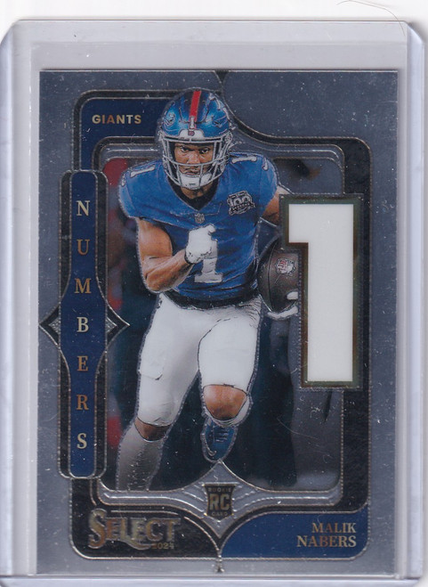 2024 Panini Select Numbers #5 Malik Nabers - New York Giants