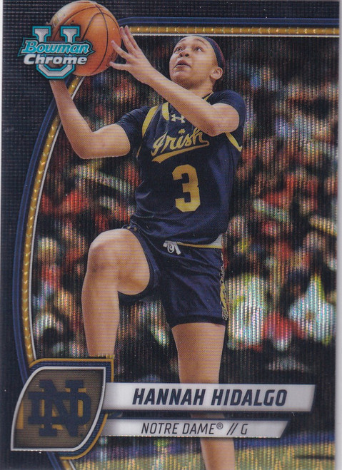 2025 TOPPS BOWMAN CHROME #26 HANNAH HIDALGO BLACK WAVE- NOTRE DAME