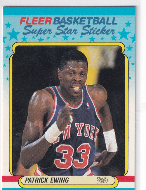 1988 FLEER #5 PATRICK EWING SUPER STAR STICKERS- NEW YORK KNICKS