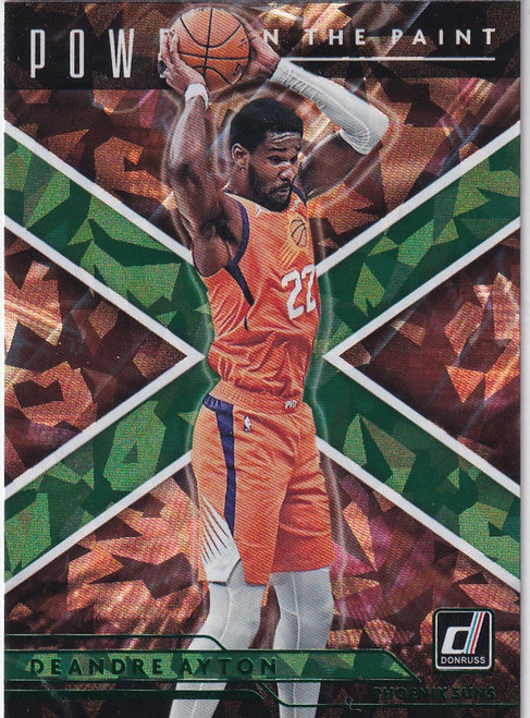 2021-22 DONRUSS #8 DEANDRE AYTON POWER IN PAINT GREEN ICE- PHOENIX SUNS