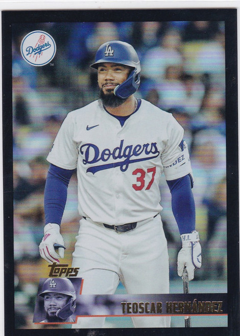 2025 Topps Archives Black Foil #192 Teoscar Hernandez Los Angeles Dodgers