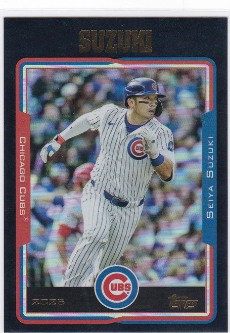 2025 Topps Archives Black Foil #232 Seiya Suzuki Chicago Cubs