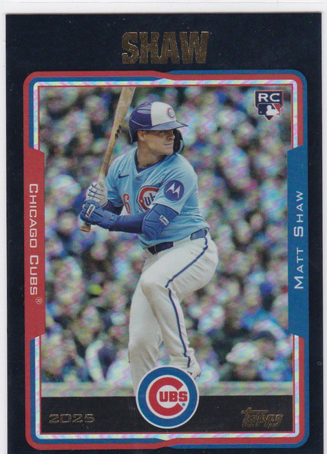 2025 Topps Archives Black Foil #263 Matt Shaw RC Chicago Cubs