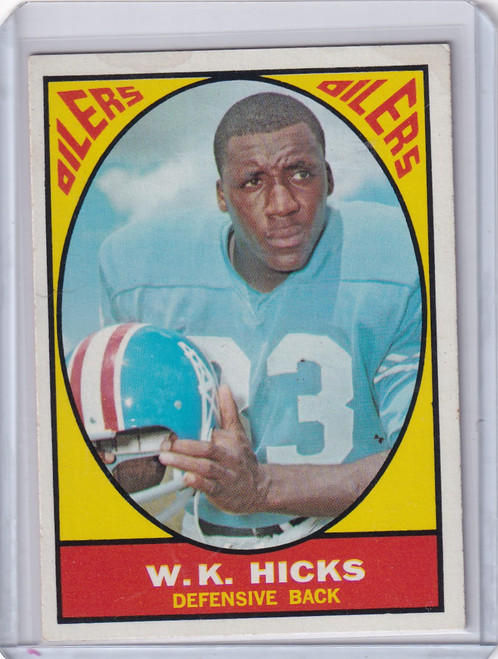 1967 Topps Football #50 W.K. Hicks RC - Houston Oilers