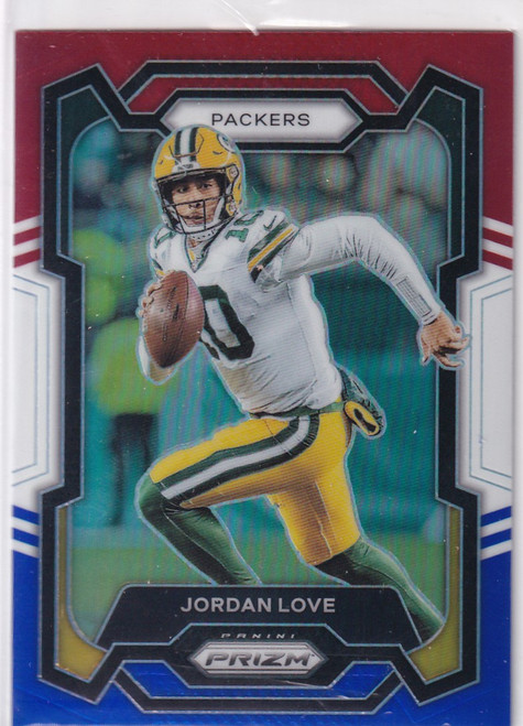 2023 PRIZM #110 JORDAN LOVE RED WHITE BLUE- GREEN BAY PACKERS