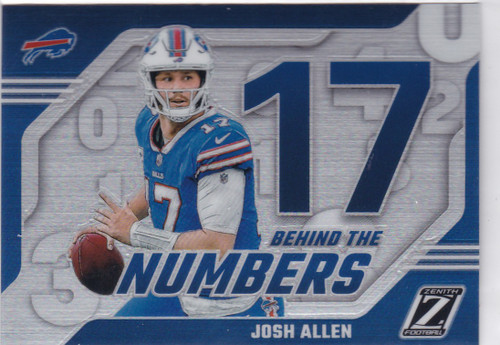 2023 ZENITH #15 JOSH ALLEN BEHIND THE NUMBERS- BUFFALO BILLS