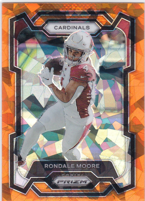 2023 PRIZM #7 RONDALE MOORE ORANGE CRACKED ICE- ARIZONA CARDINALS