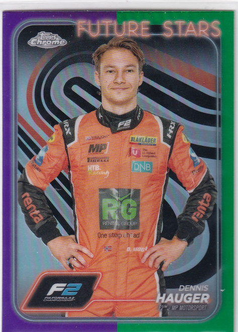2024 TOPPS CHROME #23 DENNIS HAUGER GREEN PURPLE- MP MOTORSPORT