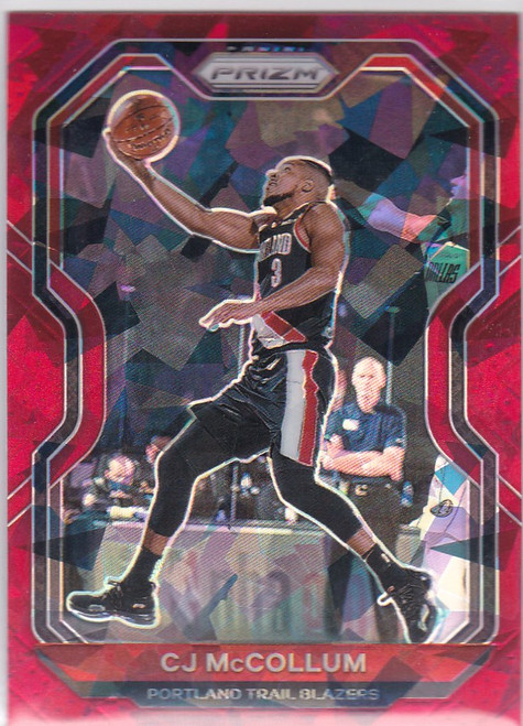 2020-21 Prizm #236 CJ McCollum Prizm Red Cracked Ice Portland Trailblazers