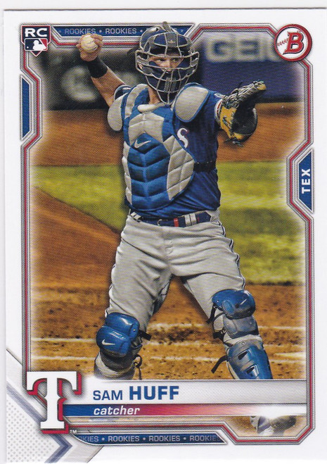 2021 Bowman Sterling #BSR-51 Sam Huff Rookie Card Texas Rangers