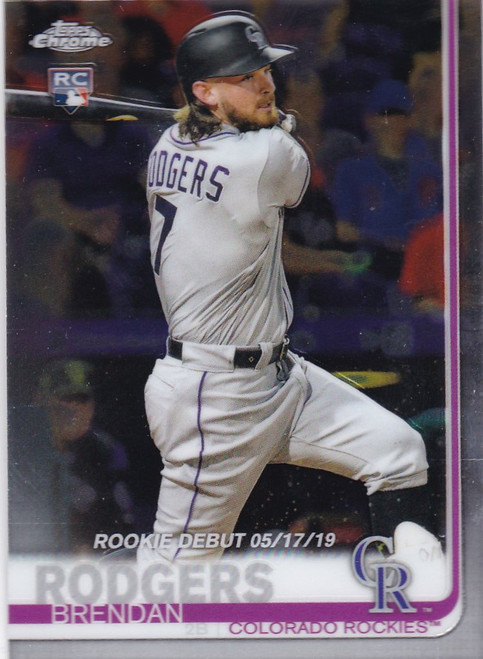 2019 Topps Chrome #63 Brendan Rodgers RC Rookie -- Colorado Rockies