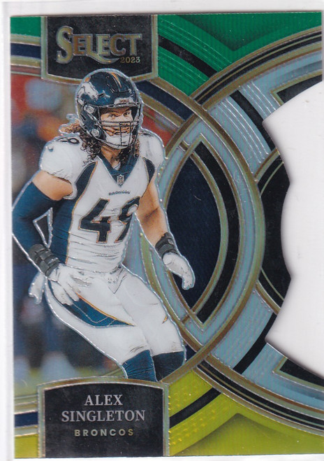 2023 SELECT #144 ALEX SINGLETON GREEN YELLOW DIE CUT- DENVER BRONCOS