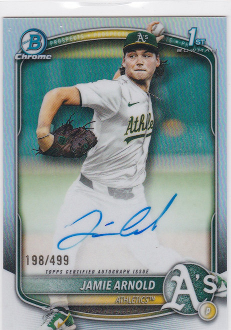 2025 Bowman Draft Chrome #CPA-JA Jamie Arnold AUTO 1st Bowman 198/499 A's