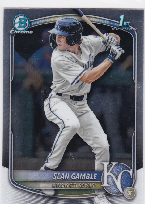 2025 Bowman Chrome #BDC-178 Sean Gamble 1st Bowman Kansas City Royals