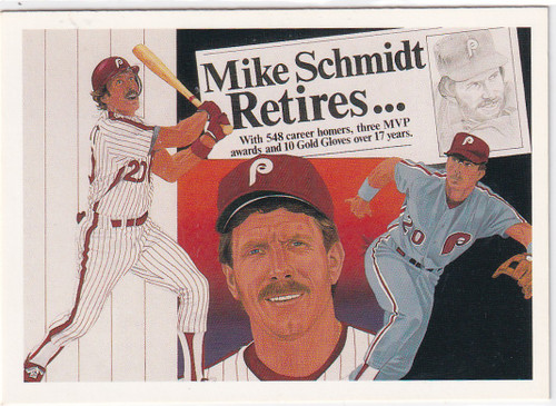 1990 UPPER DECK #20 MIKE SCMIDT MIKE RETIRES- PHILADELPHIA PHILLIES