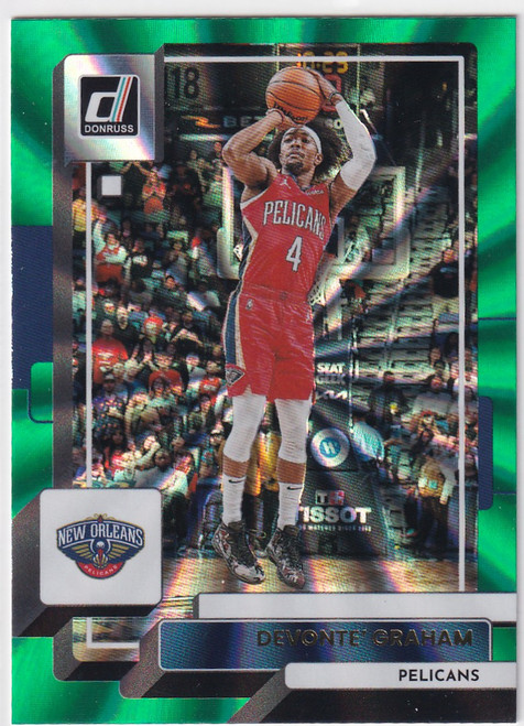 2022-23 DONRUSS #166 DEVONTE GRAHAM GREEN LAZER- NEW ORLEANS PELICANS