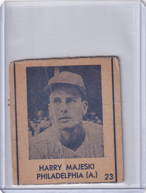 1948 R346 Blue Tint #23 Harry Majeski - Philadelphia Athletics