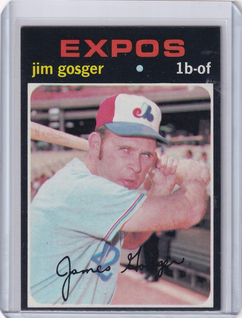 1971 Topps Baseball #284 Jim Gosger - Montreal Expos