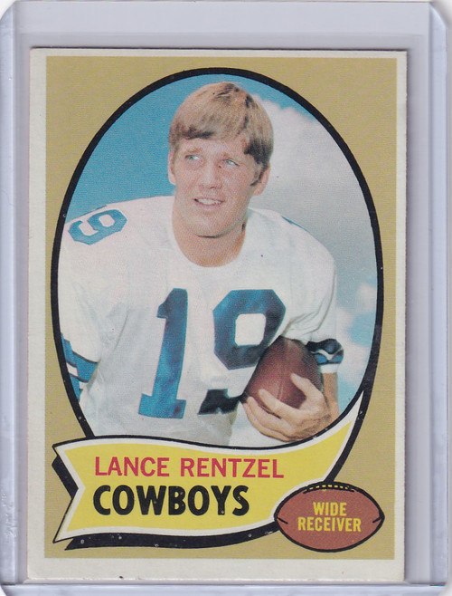 1970 Topps Football #113a Lance Rentzel Name Red - Dallas Cowboys