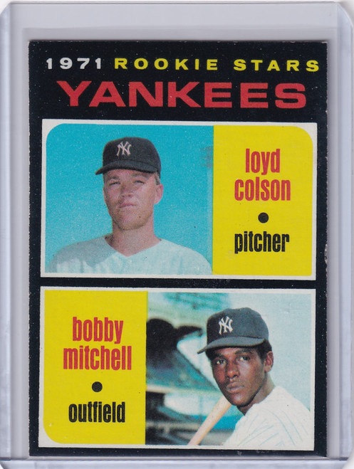 1971 Topps Baseball #111 Yankee Rookies Loyd Colson / Bobby Mitchell RC