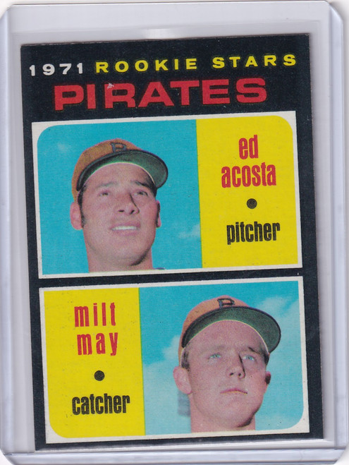 1971 Topps Baseball #343 Pirates Rookies - Ed Acosta / Milt May RC