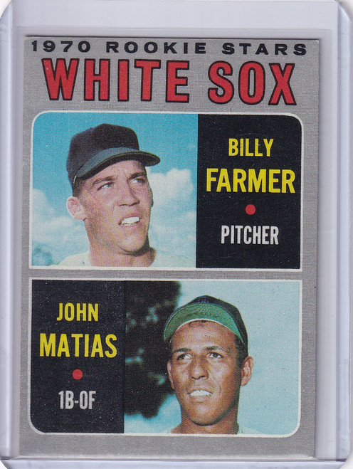 1970 Topps Baseball #444 White Sox Rookies - Billy Farmer / John Matias RC
