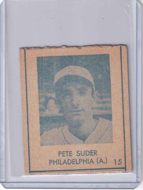 1948 R346 Blue Tint #15 Pete Suder Philadelphia Athletics