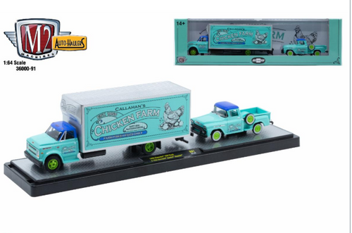 M2 Machines Auto Hauler 91 1968 Chevrolet C60 Truck 1958 Chevy Apache Stepside