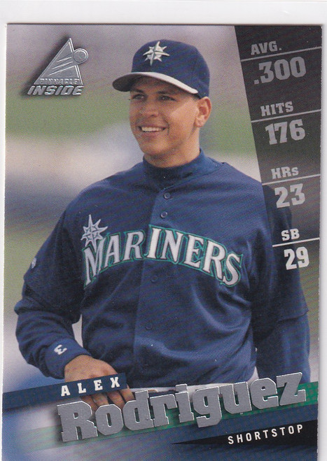 1998 PINNACLE #3 ALEX RODRIGUEZ INSIDE- SEATTLE MARINERS