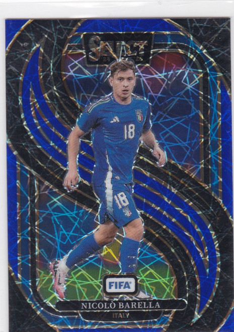 2024-25 Panini FIFA Select # 187 Nicolo Barella Blue Lazer Prizm Italy