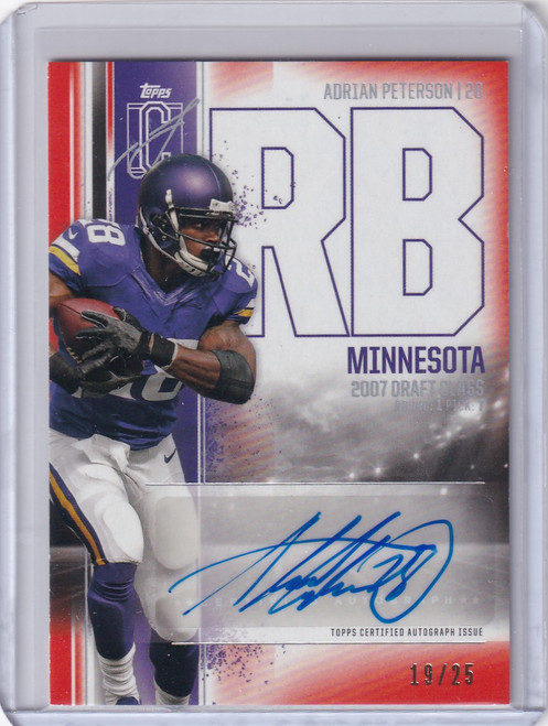 2024 Topps Signature Class Orange Auto 19/25 #VCA-AP Adrian Peterson - Vikings