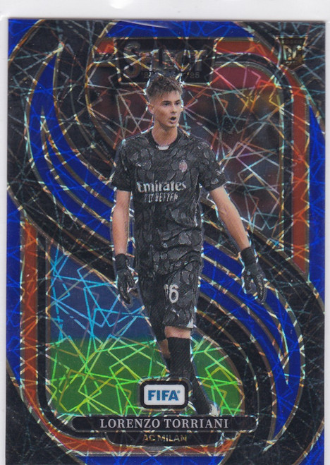 2024-25 Panini FIFA Select #143 Lorenzo Torriani RC Blue Lazer Prizm AC Milan