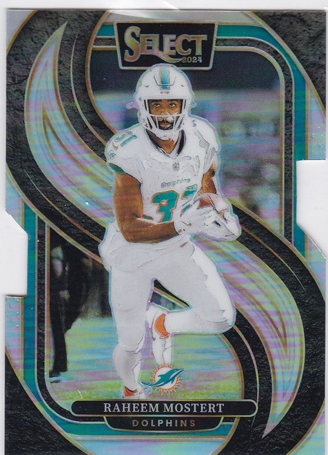 2024 Panini Select #188 Raheem Mostert Silver Prizm Die Cut Dolphins