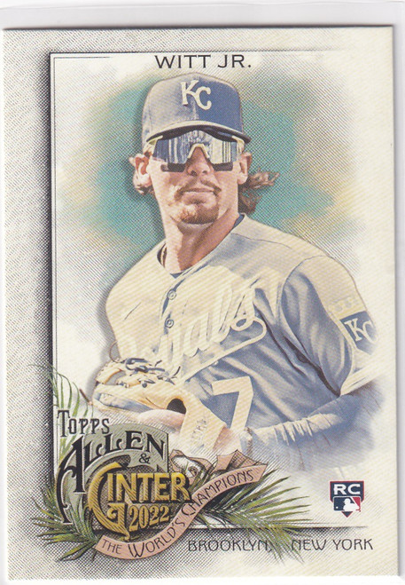 2022 TOPPS ALLEN & GINTER #203 BOBBY WITT JR WORLD CHAMPION- KANSAS CITY ROYALS