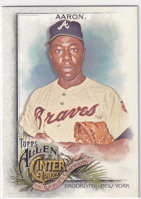 2022 TOPPS ALLEN & GINTER #45 HANK AARON WORLD CHAMPION- ATLANTA BRAVES