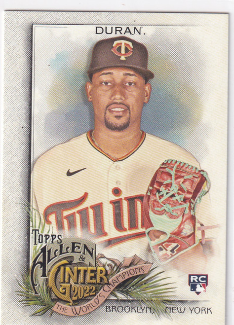 2022 TOPPS ALLEN & GINTER #224 JHOAN DURAN WORLD CHAMPION- MINNESOTA TWINS