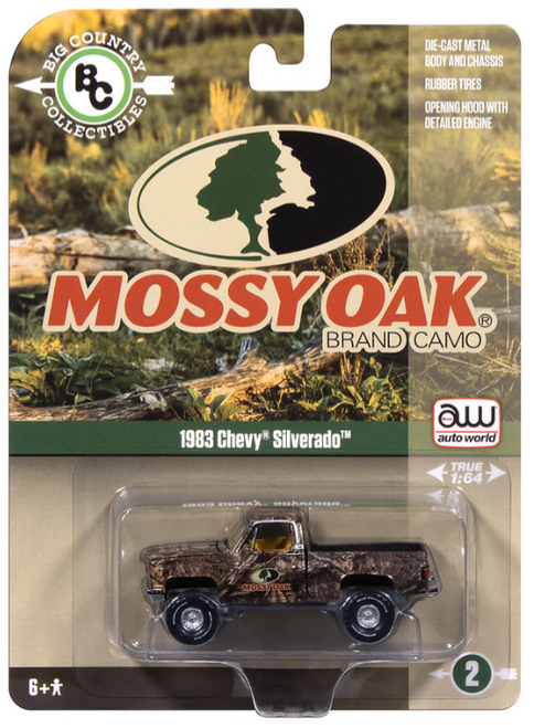 Auto World BC003 1:64 Big Country 1983 Chevy Silverado Mossy Oak Brand Camo