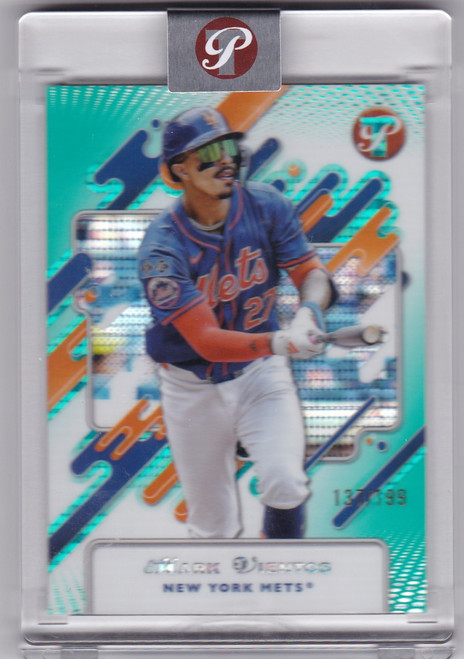 2025 Topps Pristine #174 Mark Vientos Aqua Refractor 137/199 New York Mets