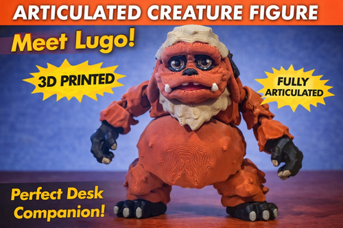 Lugo 3D Printed Articulated Monster Figure Fantasy Creature Desk Toy Collectible