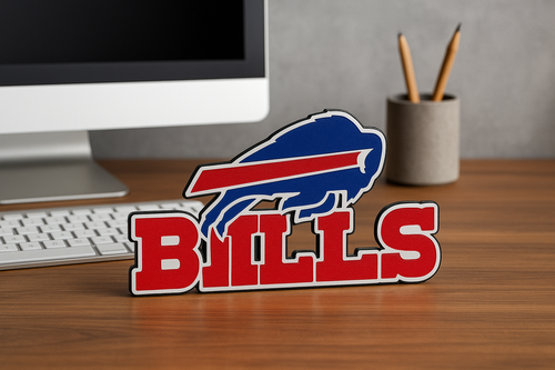 Buffalo Bills Logo Sign | 3D Printed NFL Football Desk & Wall Display