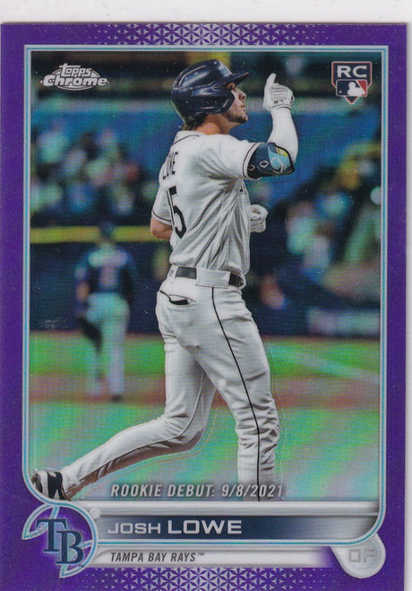 2022 TOPPS CHROME #USC-155 JOSH LOWE PURPLE- TAMPA BAY RAYS