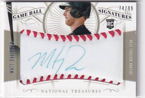 2014 NATIONAL TREASURE #69 MATT DAVIDSON BALL SIGNATURES /99- CHICAGO WHITE SOX
