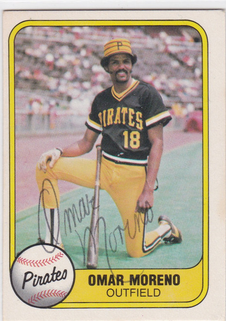 1981 Fleer #361 Omar Moreno TTM (Thru the mail, NO COA) AUTO Pittsburgh Pirates