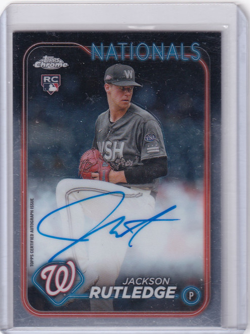 2024 Topps Chrome Rookie RC Auto #RA-JRU Jackson Rutledge - Nationals