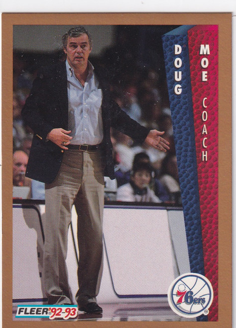 1992 FLEER #173 DOUG MOE COACH- PHILADELPHIA 76ERS