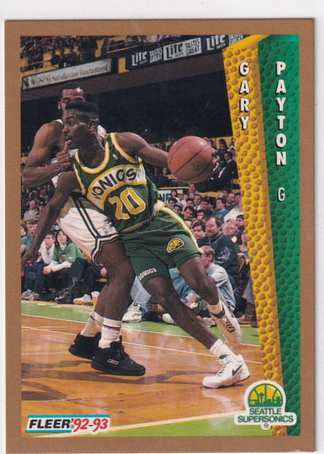 1992 FLEER #216 GARY PAYTON- SEATTLE SUPER SONICS