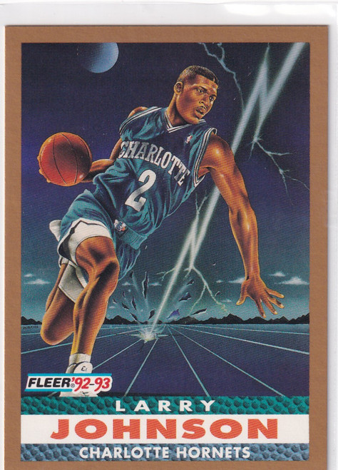 1992 FLEER #253 LARRY JOHNSON CAROLINA THUNDER- CHARLOTTE HORNETS
